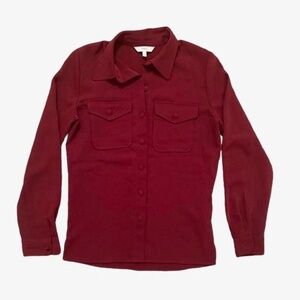 NEXT Retro Crimson Shirt with Pockets and Covered Buttons